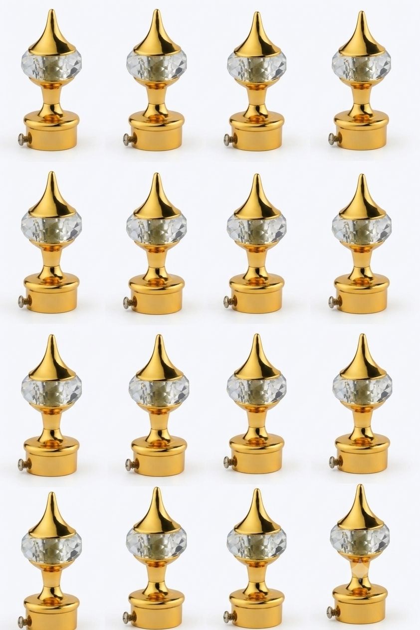 Gold Curtain Rods, Rod Rail Bracket, Curtain Knobs Metal-image-17