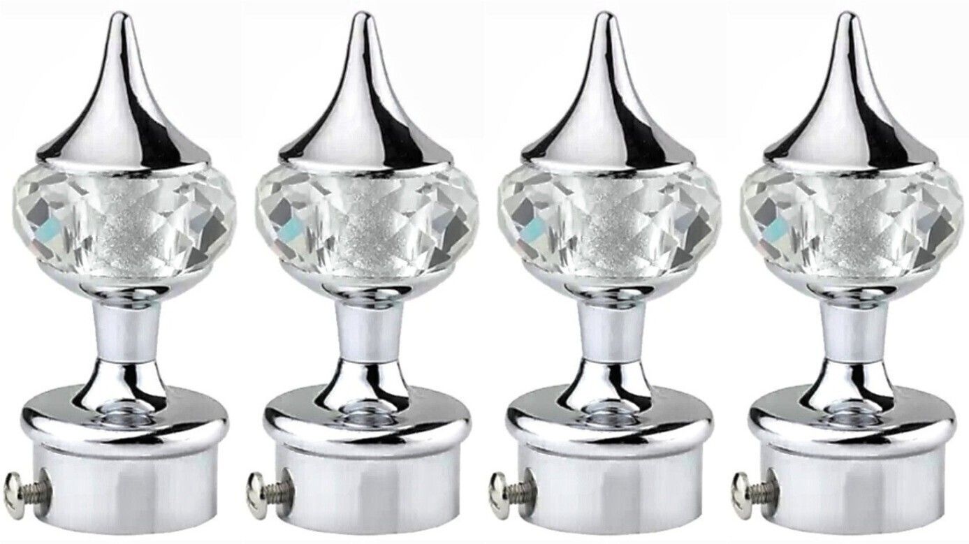 Silver Curtain Knobs, Rod Rail Bracket Metal-image-18