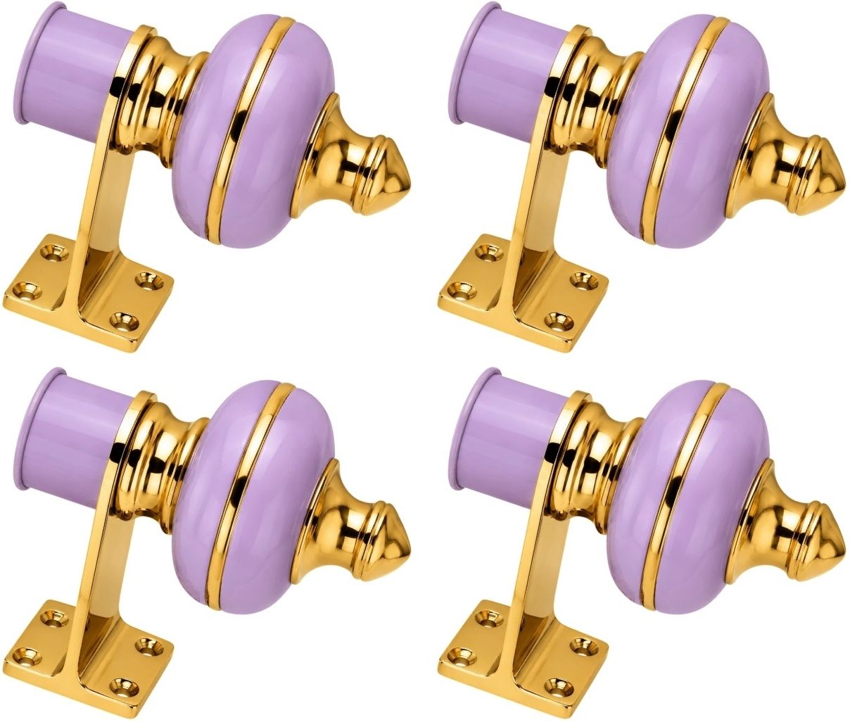 ghazian Lavender, Gold Curtain Knobs, Rod Rail Bracket Metal-picture-12