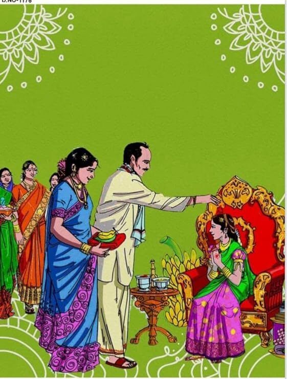 Half Saree Function Backdrop Cloth (5 Feet Width * 8 Feet Height) Curtain Fabric-image-33