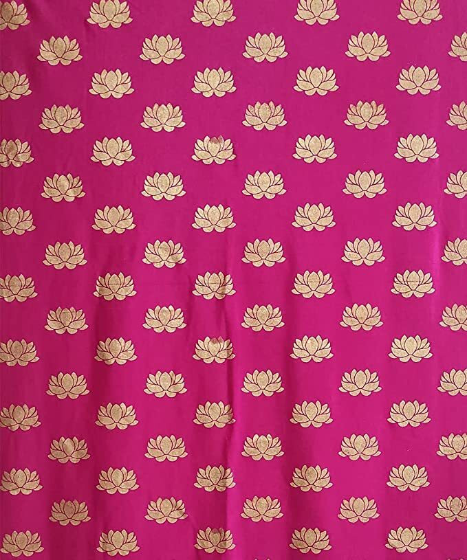 anu pink Background with gold lotus print Backdrop size 5ft Hight & 8ft Width Curtain Fabric image 1