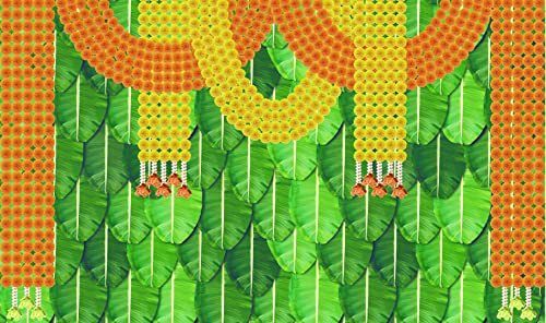 Marigold Backdrop Background Decorative size 5ft Hight & 8ft Width Curtain Fabric-image-27