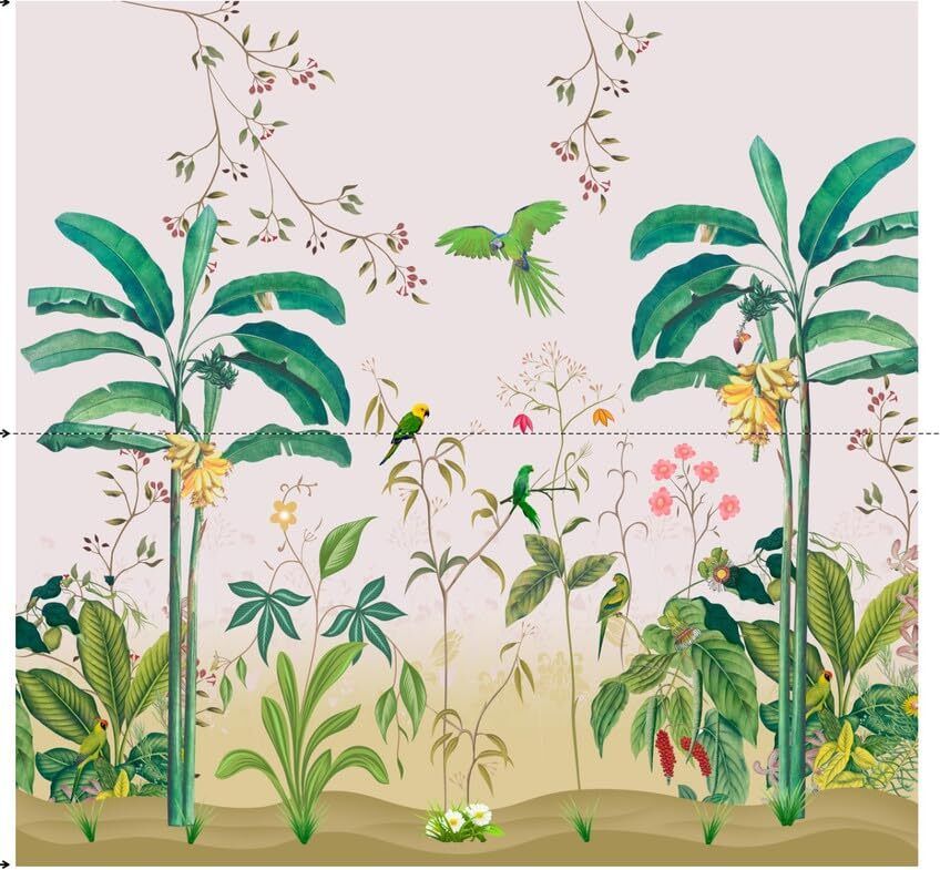 Wedding Backdrop Banana Trees Backdrop Cloth (8x8 feet) Curtain Fabric