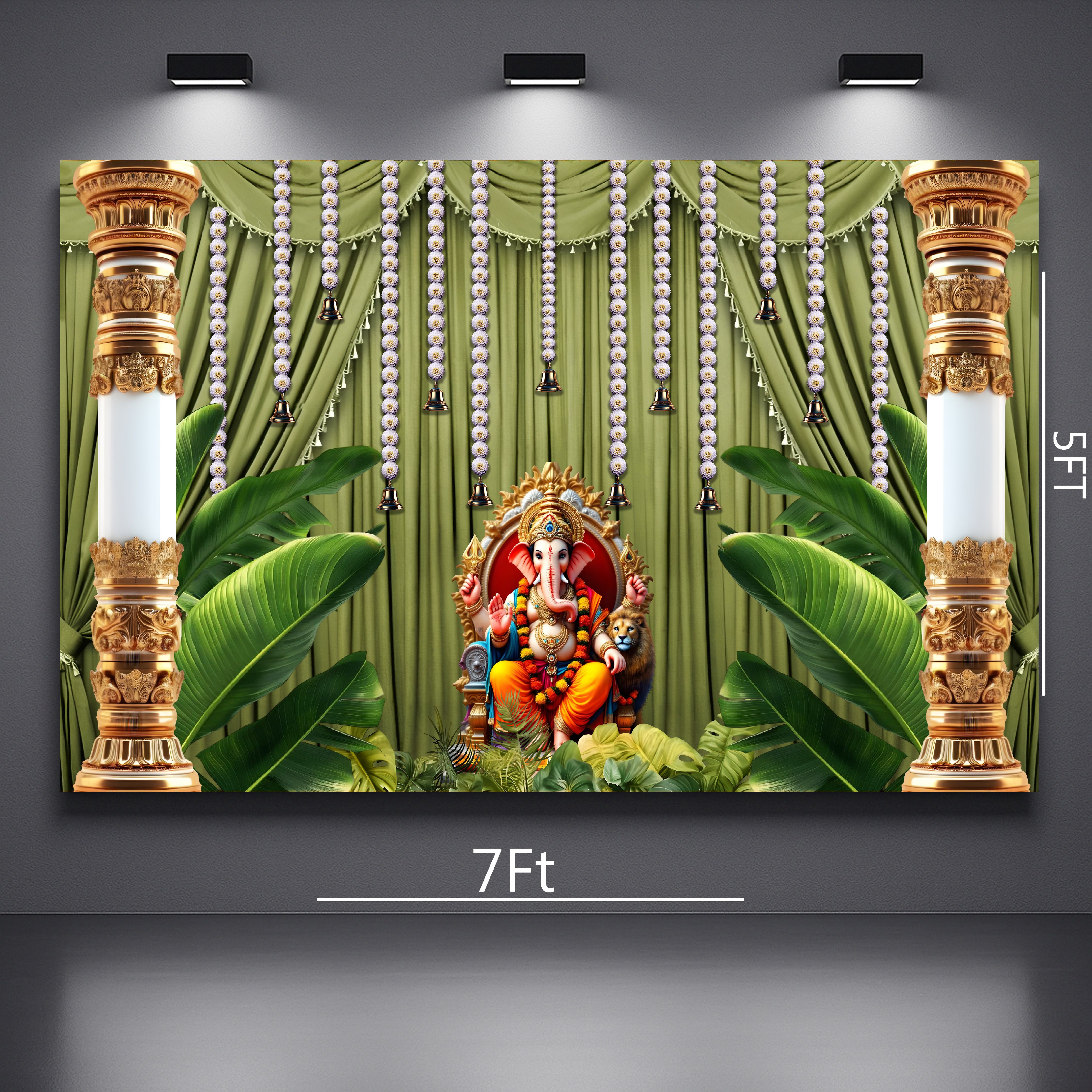 BANANA GANPATI K8 Curtain Fabric