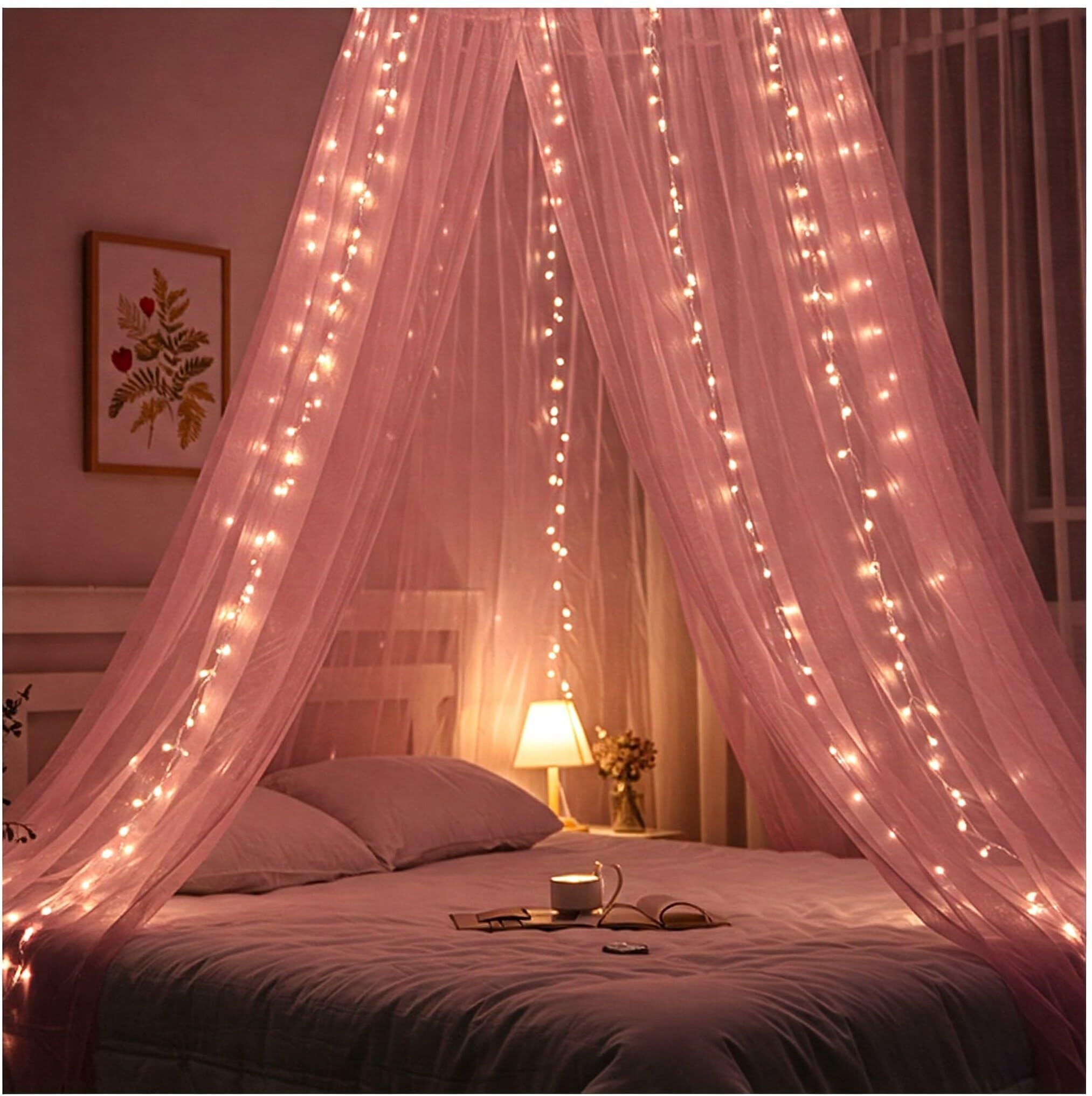 specialyou.in Canopy Tent Decoration, Bedroom Decoration, Aesthetic Room Decor, Backdrop Decor Curtain Fabric-picture-12