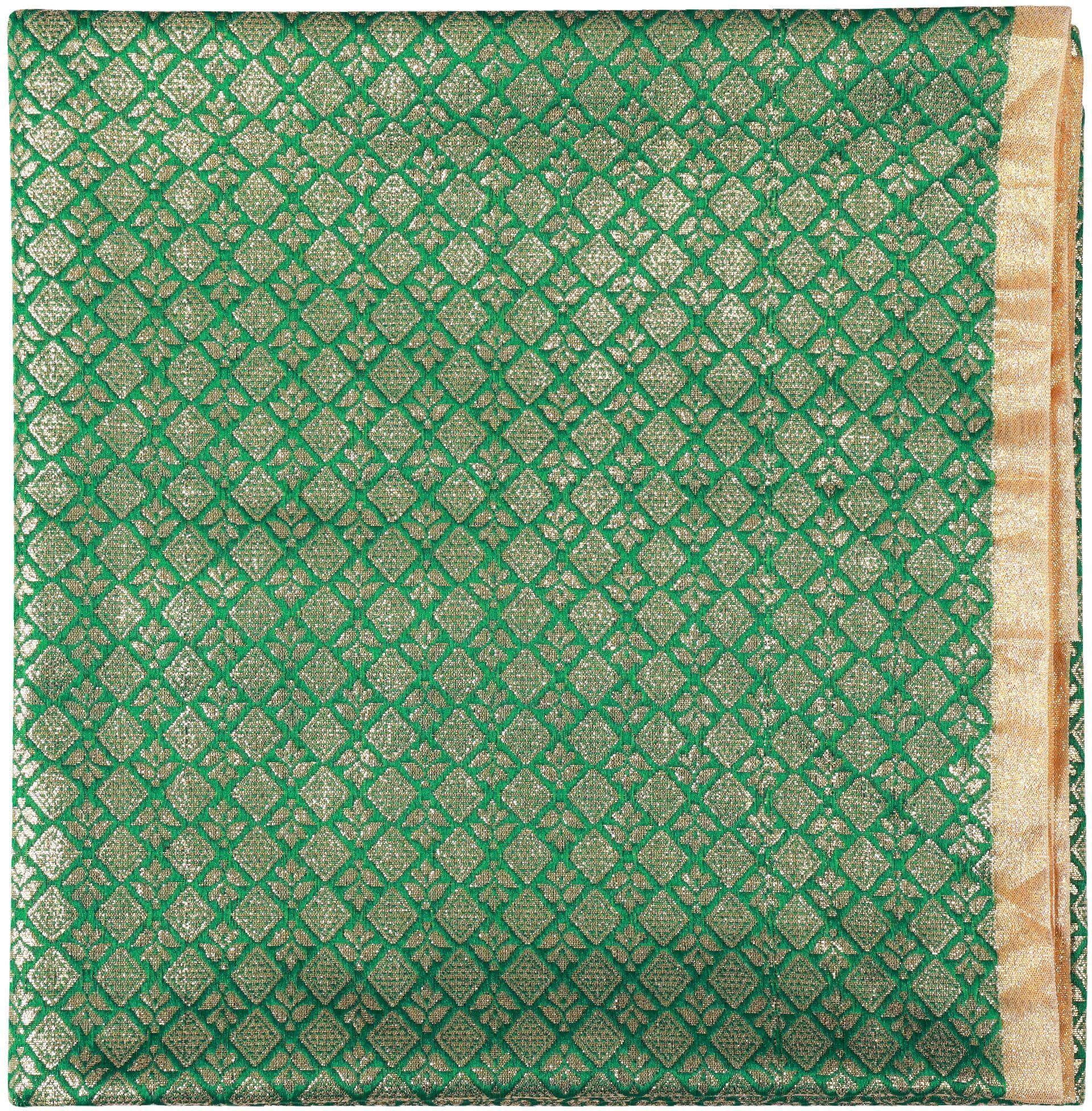 priyakant safawala P_S GREEN BROCADE 3 METER 1155 Curtain Fabric-picture-31