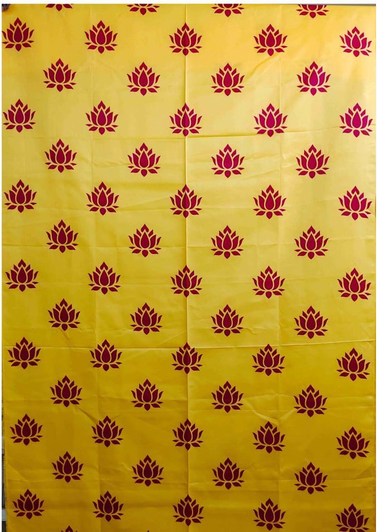 anu Beautiful Lotus patten Backdrop for Puja room size 5ft Hight & 8ft Width Curtain Fabric-picture-42