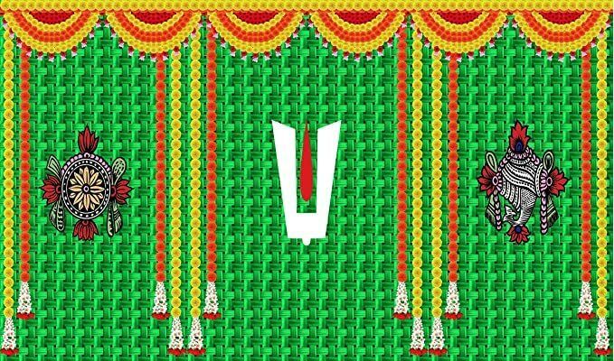 Load Vishnu Backdrop Background Decorative size 5ft Hight & 8ft Width Curtain Fabric-image-23