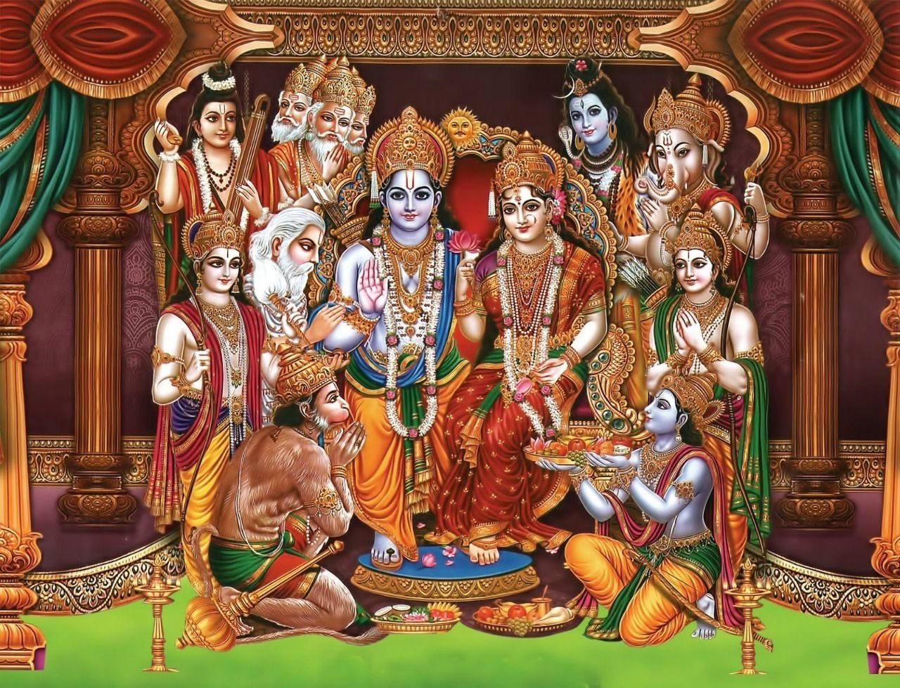 anu collection Lord Rama Backdrop Curtain Cloth Curtain Fabric-picture-14