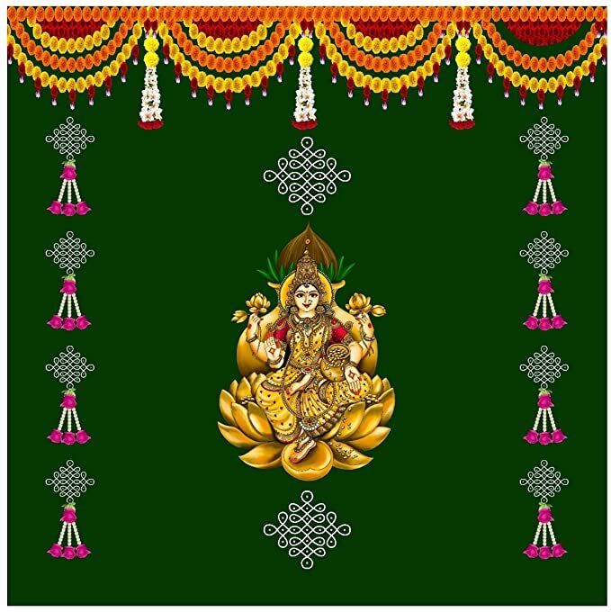 anu collection Lord Laxmi Digital Patterned Printed Backdrop Curtain Cloth Curtain Fabric-picture-38