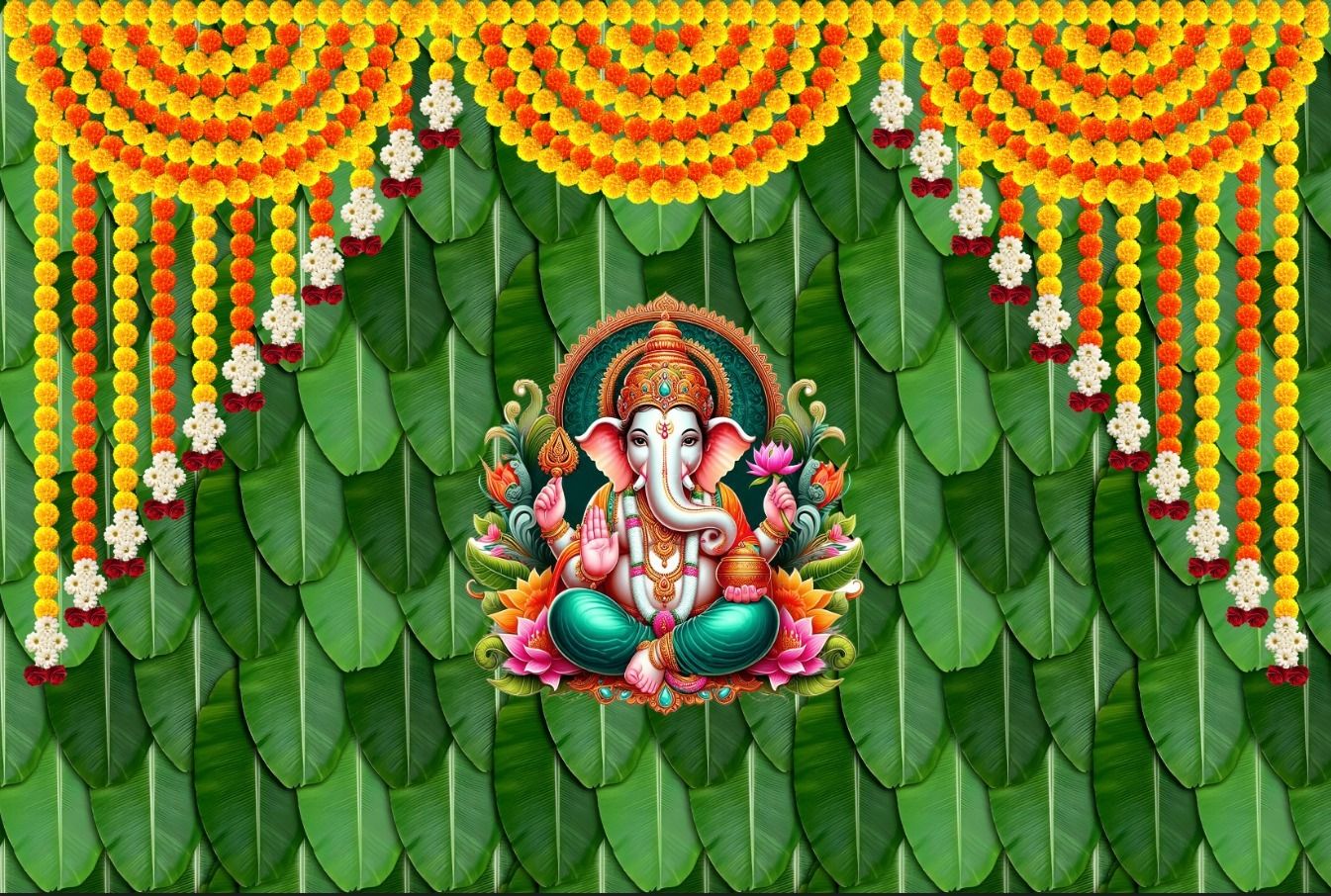 New Ganesha Banan Leaf 72 Curtain Fabric