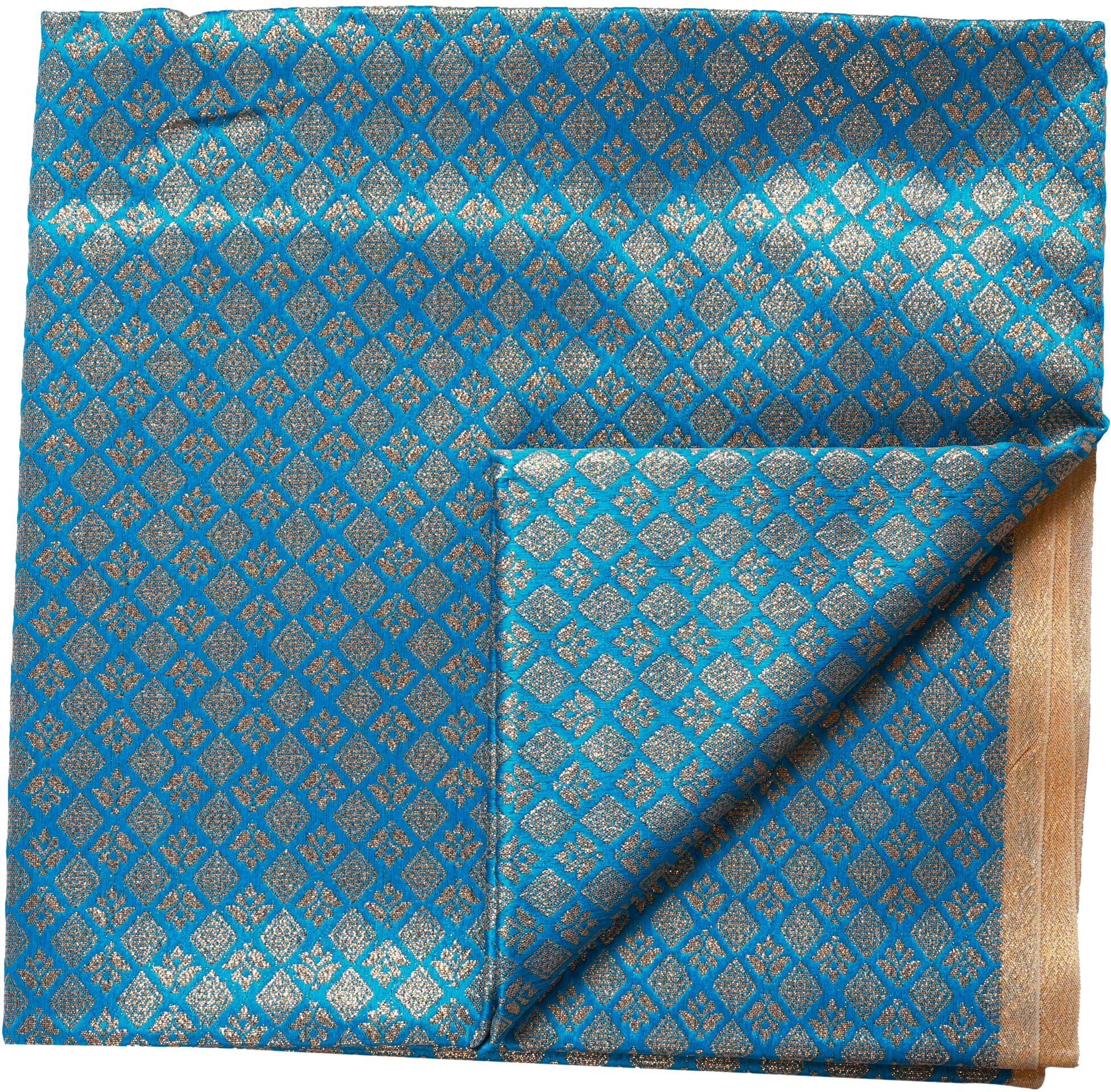 P_S SKY BLUE BROCADE 3 METER 1153 Curtain Fabric-image-14