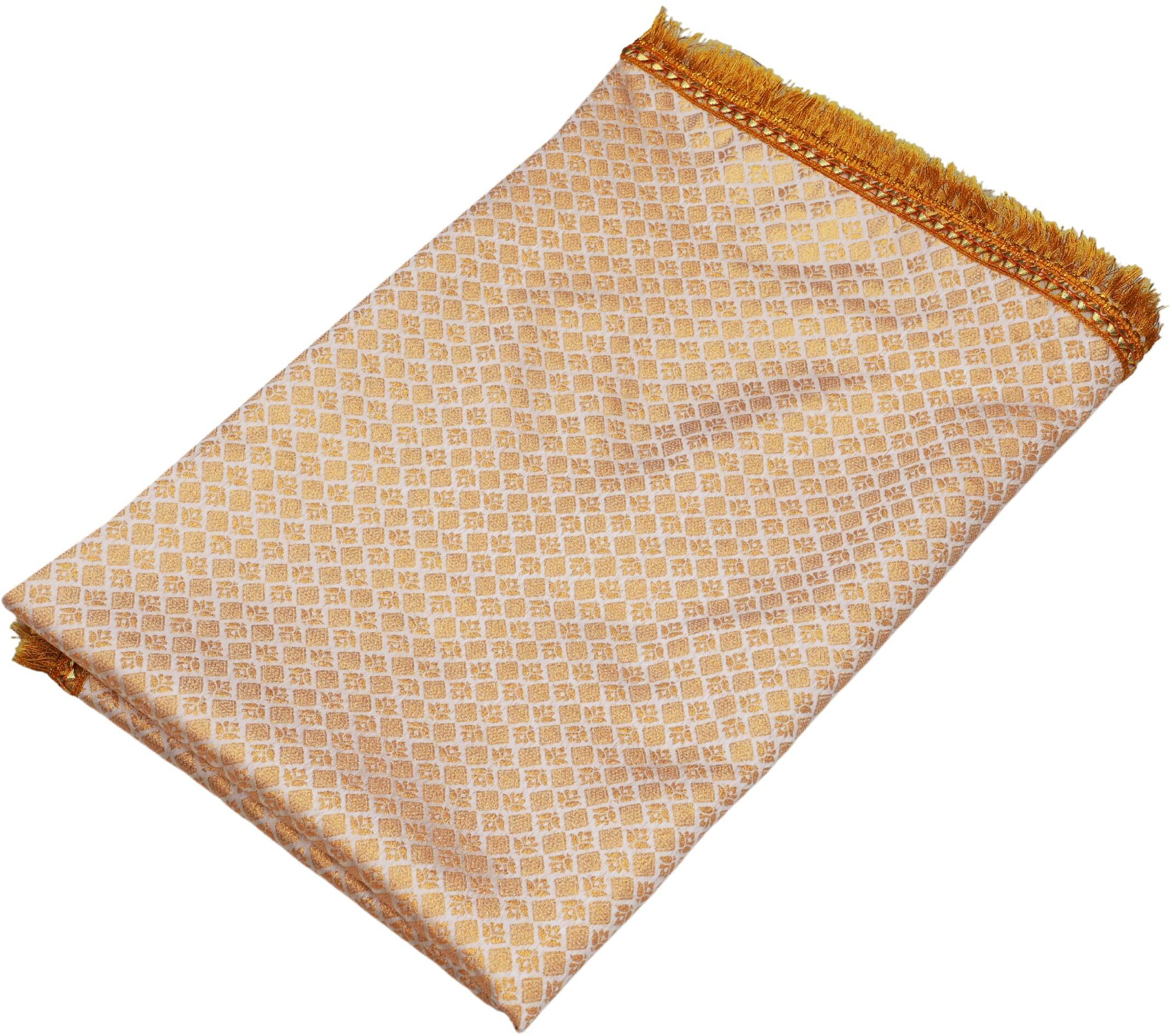 P_S OFF WHITE BROCADE 1 METER SHAWL 1272 Curtain Fabric-image-11