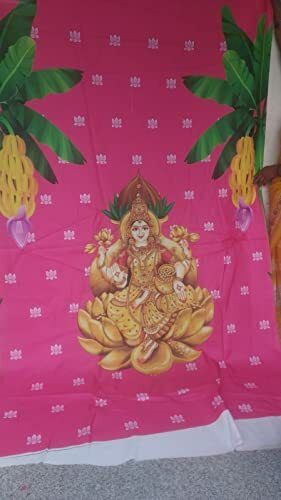Goddess lakshmi Backdrop Decorative size 5ft Hight & 8ft Width Curtain Fabric-image-28