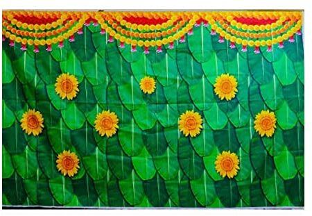 Sunflower Backdrop Background Decorative size 5ft Hight & 8ft Width Curtain Fabric-image-26