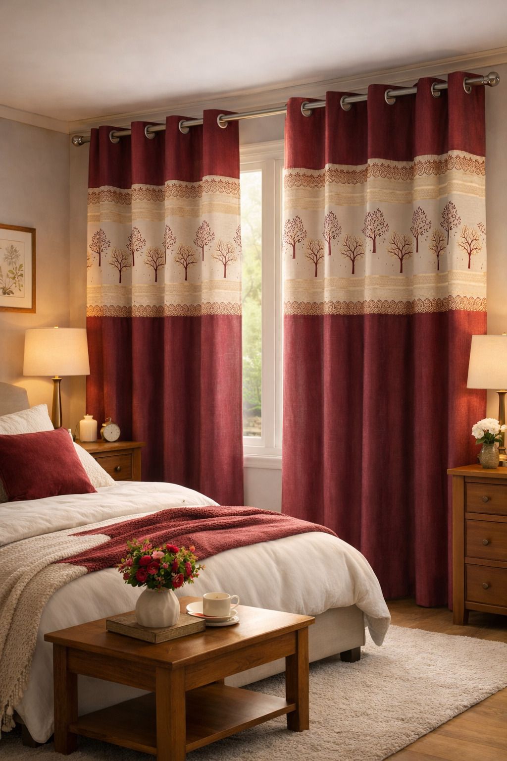 RED_EYELET_CURTAIN Curtain Fabric-image-8