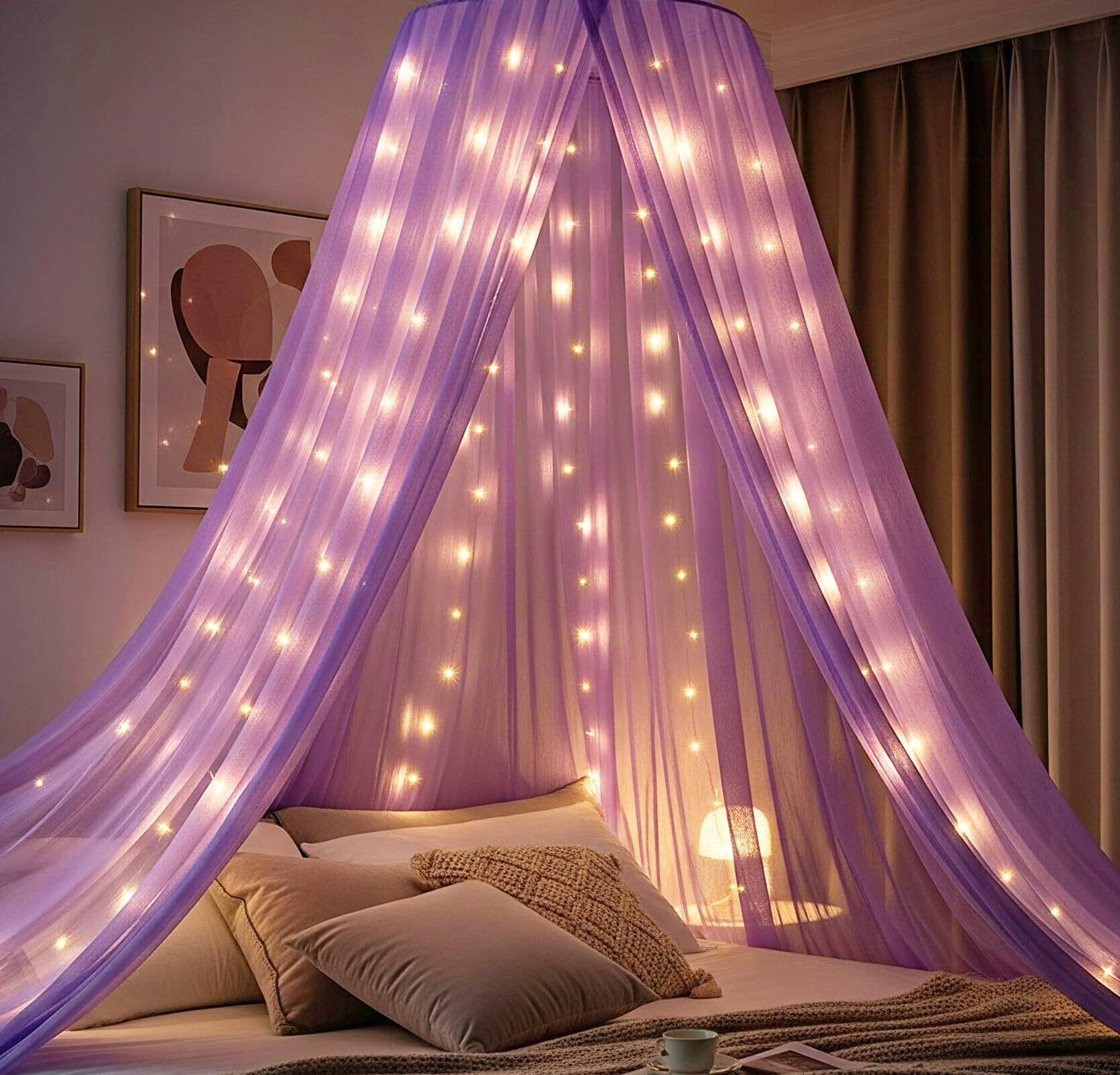 specialyou.in Canopy Tent Decoration, Bedroom Decoration, Aesthetic Room Decor, Backdrop Decor Curtain Fabric-picture-10