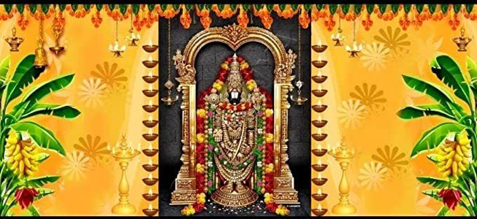 anu collection Lord Balaji Venkateshwara Swami Design Backdrop Cloth Curtain Fabric-picture-46