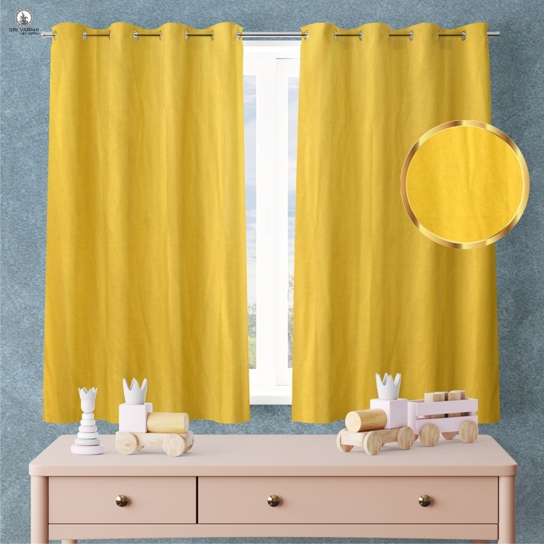 Yellow_62 Pack Of 2 pic Curtain Fabric-image-47