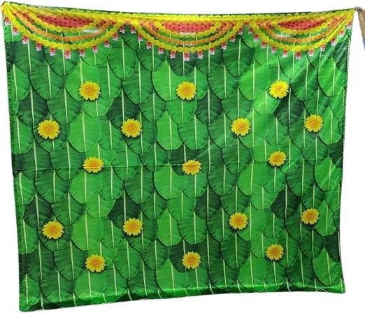 Ganesh Ji Backdrop Cloth - Aari Taku: (8 Feet Height * 8 Feet Width) Curtain Fabric-image-23