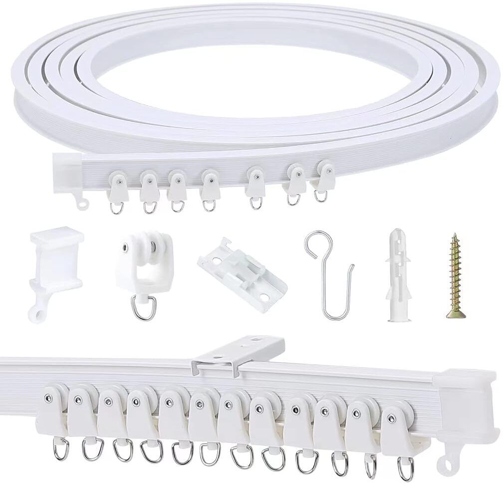 Flexible Bendable Ceiling Curtain Track 3m Ceiling Mount for RV and Home Use Curtain Hook
