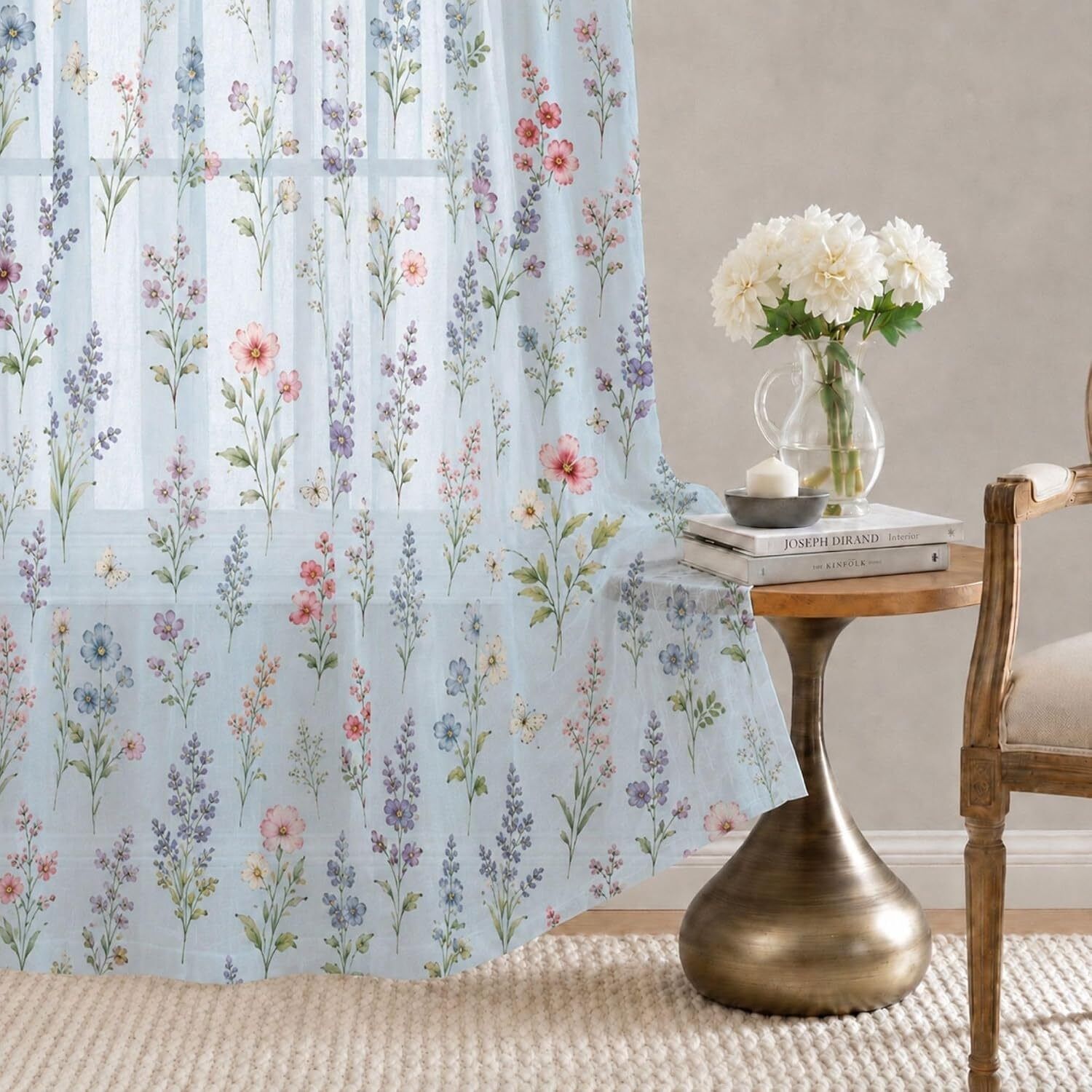 jaipur weaves 213 cm (7 ft) Door Polyester Semi Transparent Curtain Single Curtain-picture-17