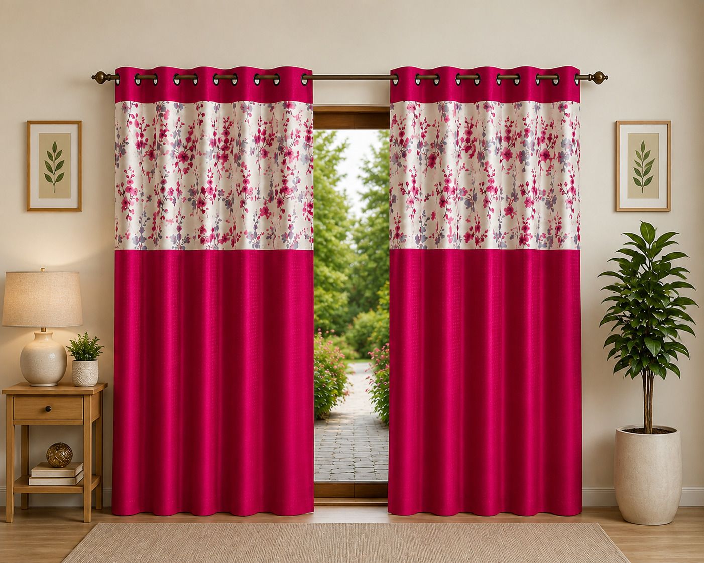 sakilenterprise 213 cm (7 ft) Door Polyester Room Darkening Curtain (Pack Of 2)-picture-33