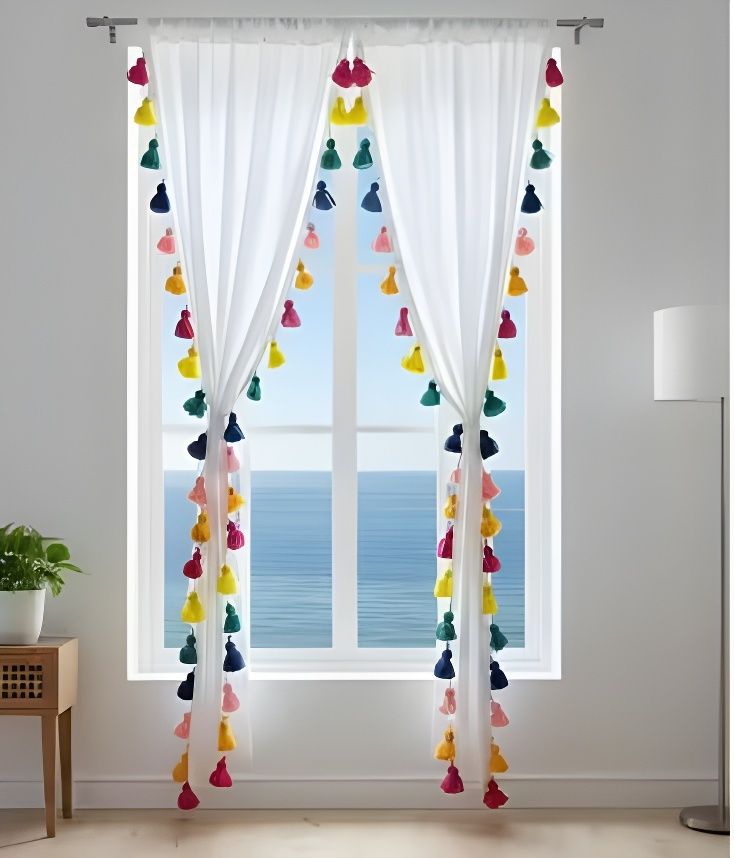 nysarg 213 cm (7 ft) Window Polyester Transparent Curtain (Pack Of 2)-picture-36