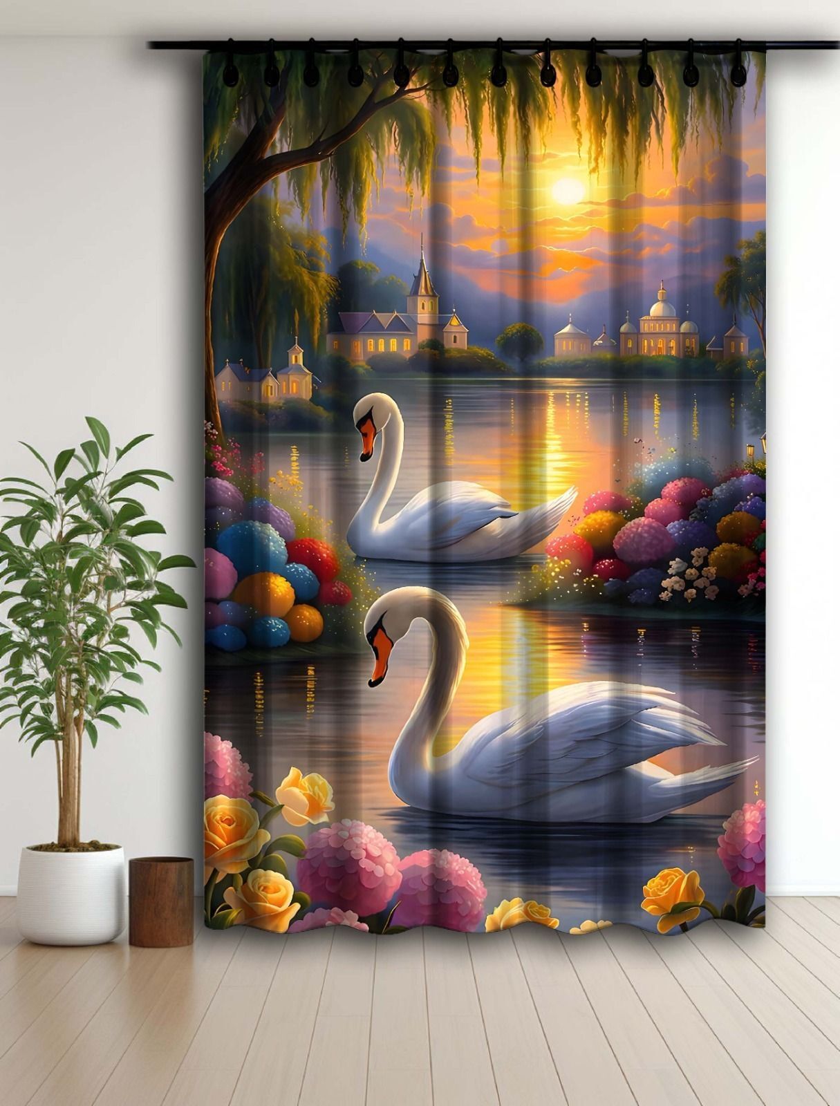 213 cm (7 ft) Door Polyester Room Darkening Curtain Single Curtain-image-7