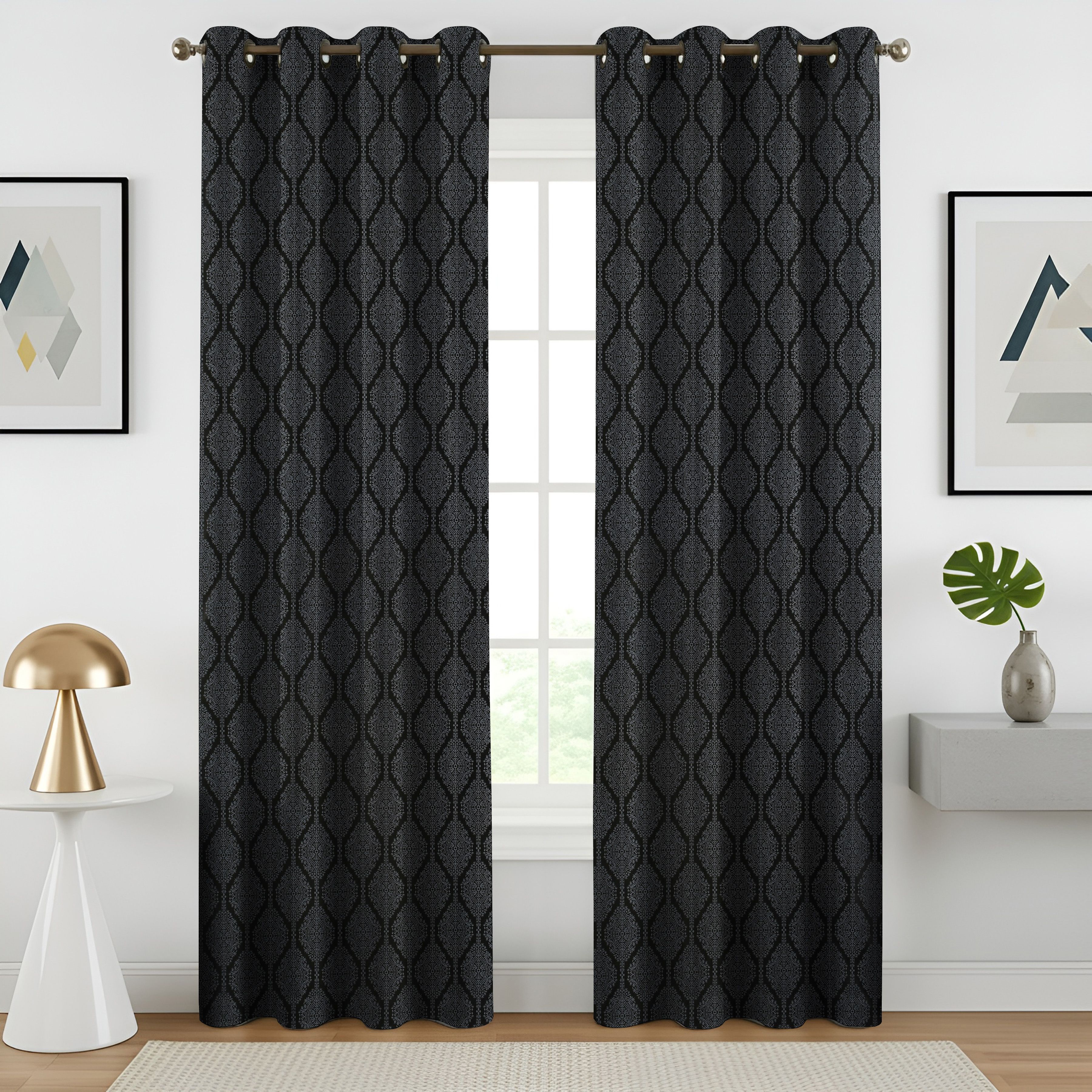 152 cm (5 ft) Window Polyester Room Darkening Curtain (Pack Of 2)-image-40
