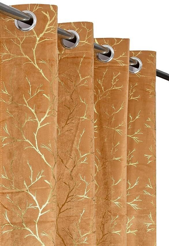 home sazawat with hs 213 cm (7 ft) Door Velvet Room Darkening Curtain (Pack Of 2)-picture-23