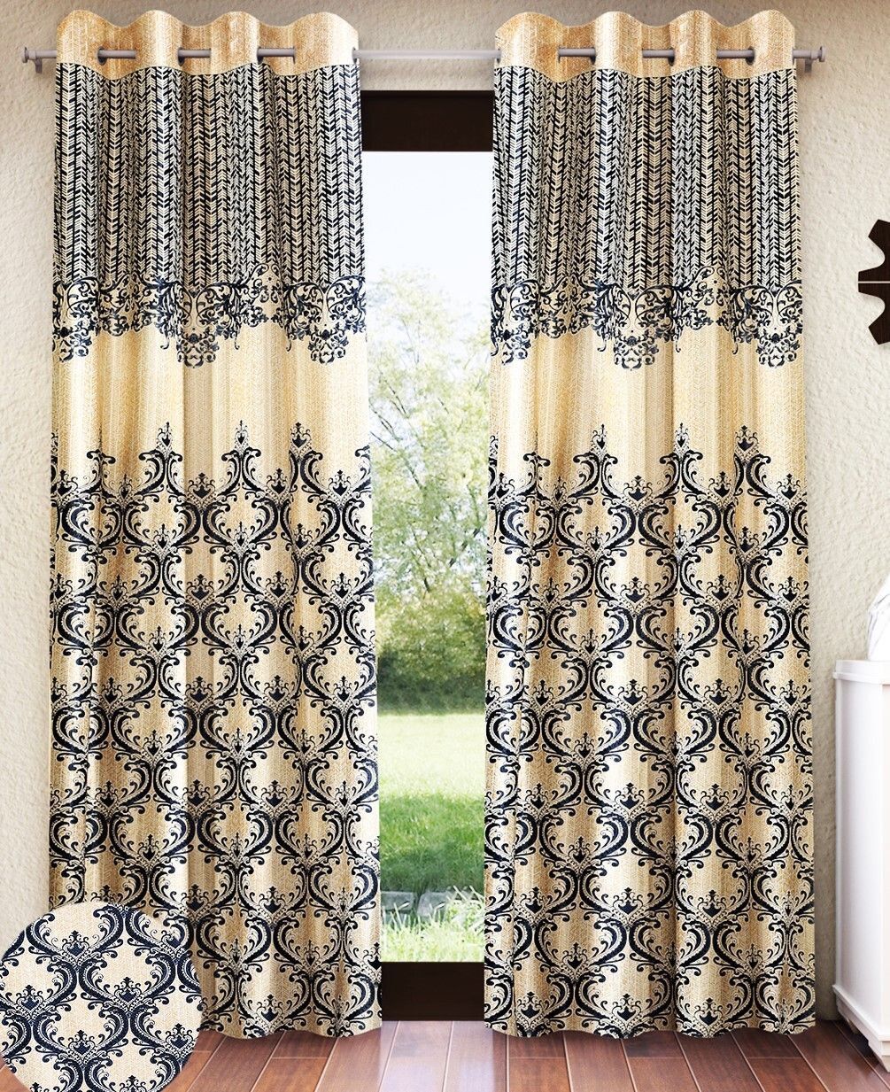 home sizzler 213 cm (7 ft) Door Polyester Semi Transparent Curtain (Pack Of 2)-picture-18