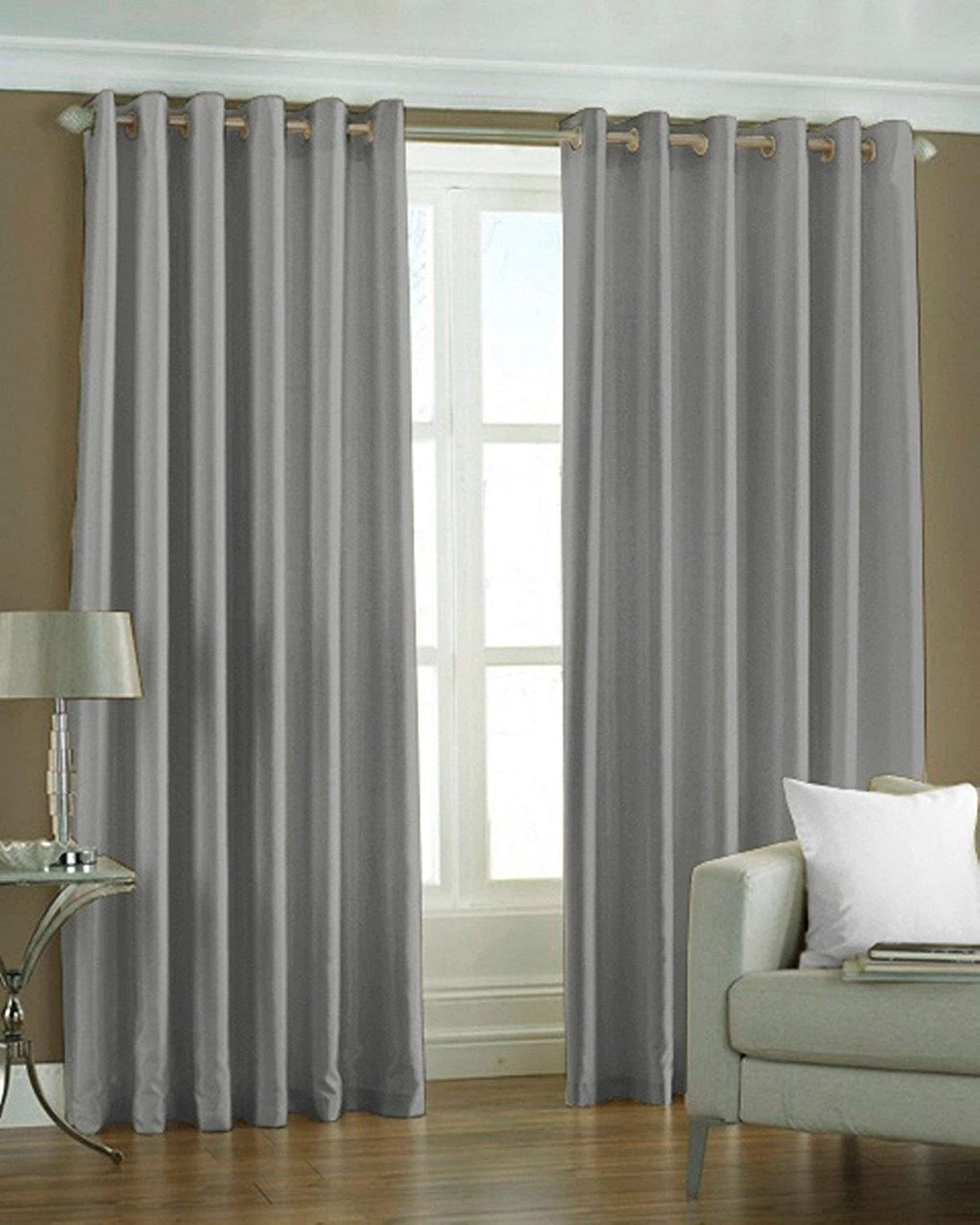 242 cm (8 ft) Shower Polyester Semi Transparent Curtain (Pack Of 2)-image-42