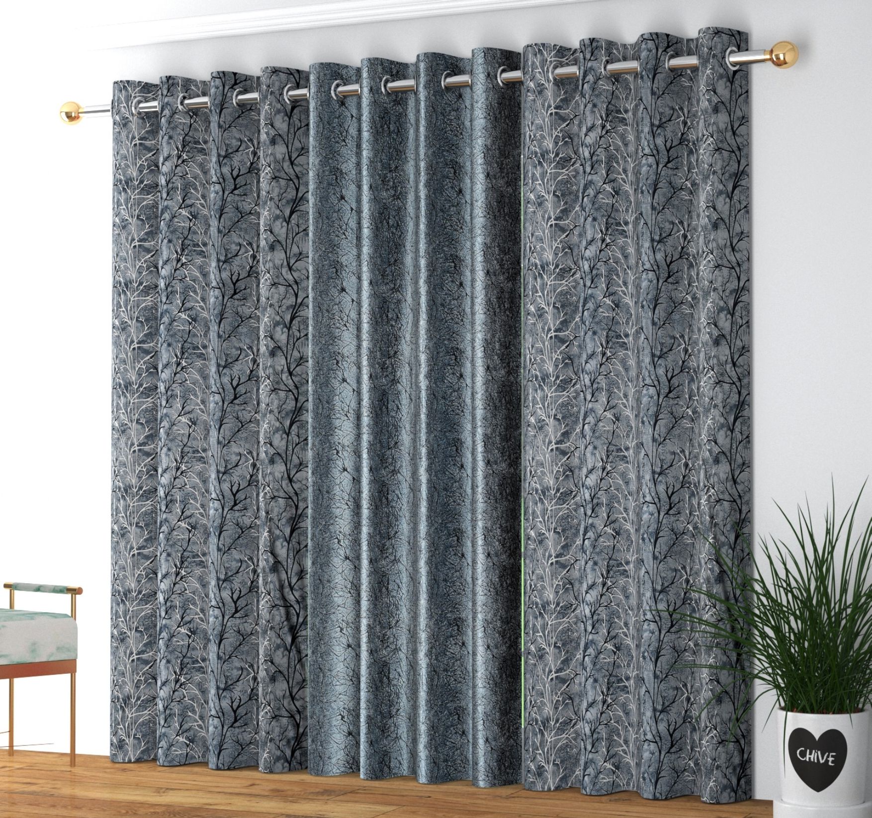 shri shyam textile 276 cm (9 ft) Long Door Polyester Room Darkening Curtain (Pack Of 3)-picture-26