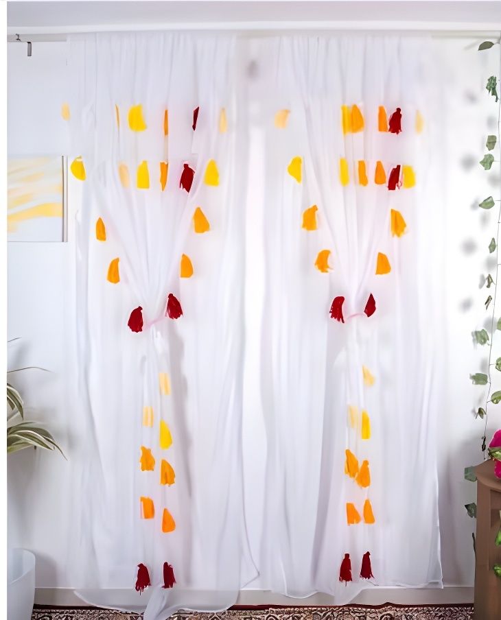 213 cm (7 ft) Window Polyester Transparent Curtain (Pack Of 2)-image-47