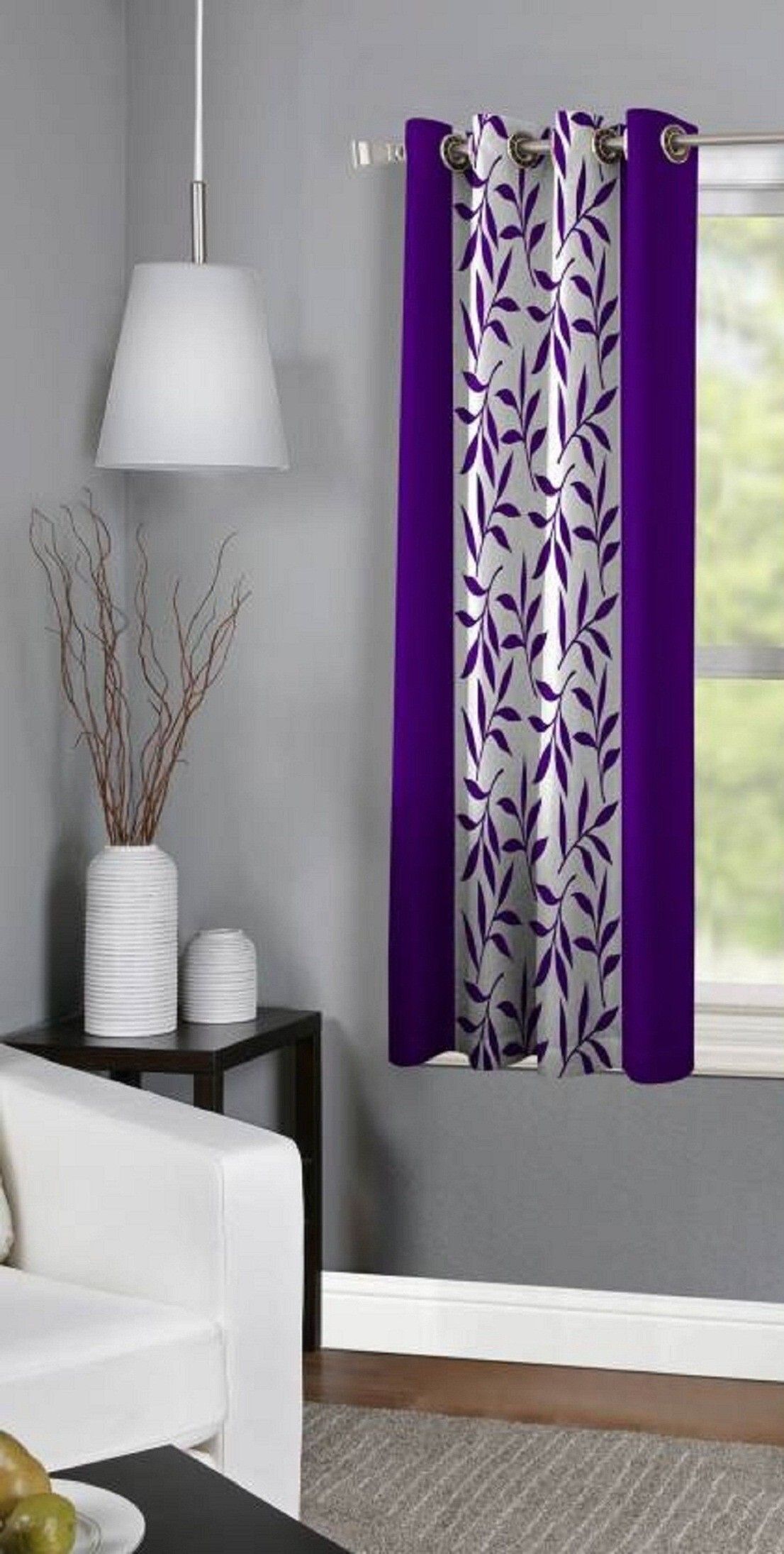 panipat textile hub 150 cm (5 ft) Polyester Semi Transparent Window Curtain (Pack Of 2)-picture-27