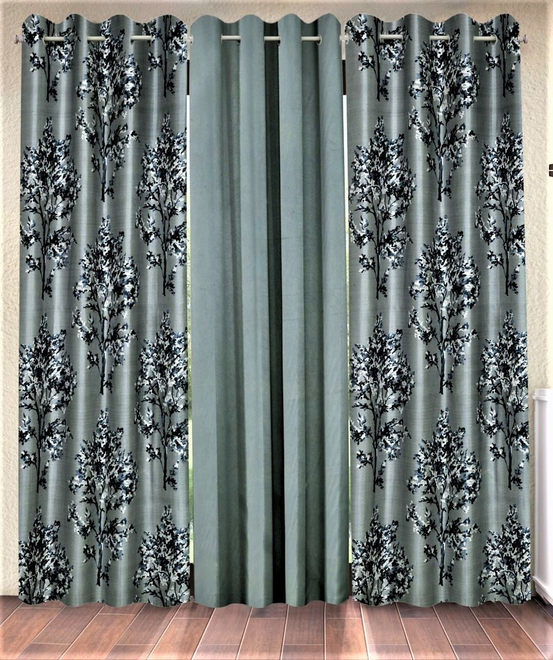 213 cm (7 ft) Polyester Semi Transparent Door Curtain (Pack Of 3)-image-39