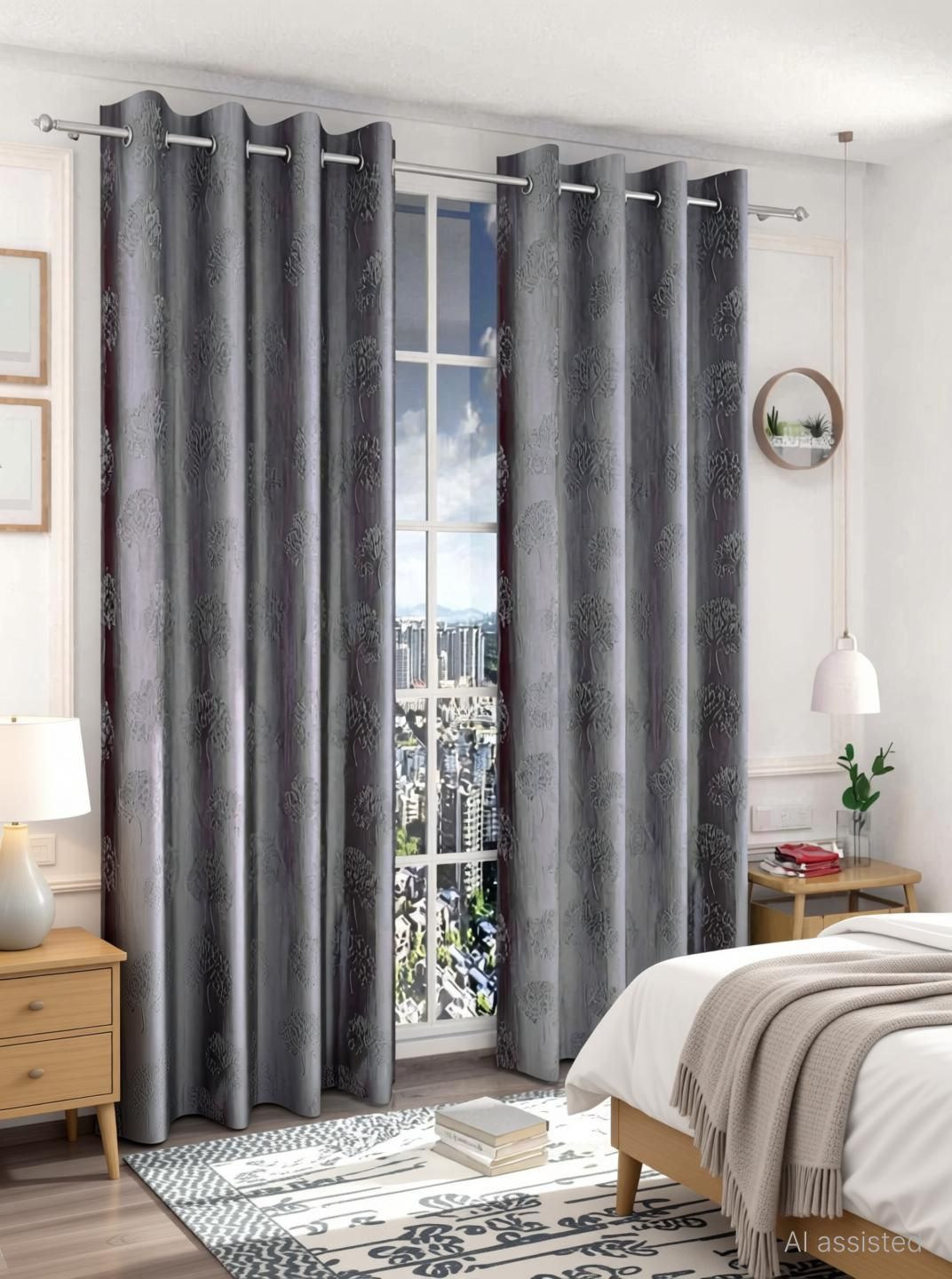 vevidhienterprises 210 cm (7 ft) Door Polyester Room Darkening Curtain (Pack Of 2)-picture-11