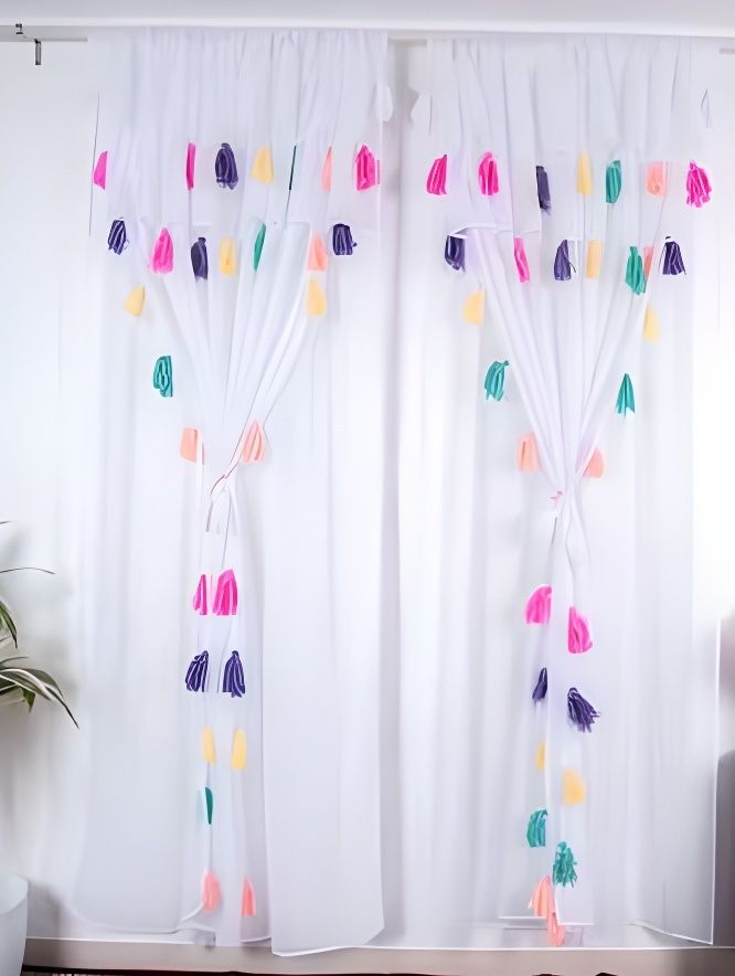 213 cm (7 ft) Window Polyester Transparent Curtain (Pack Of 2)-image-22