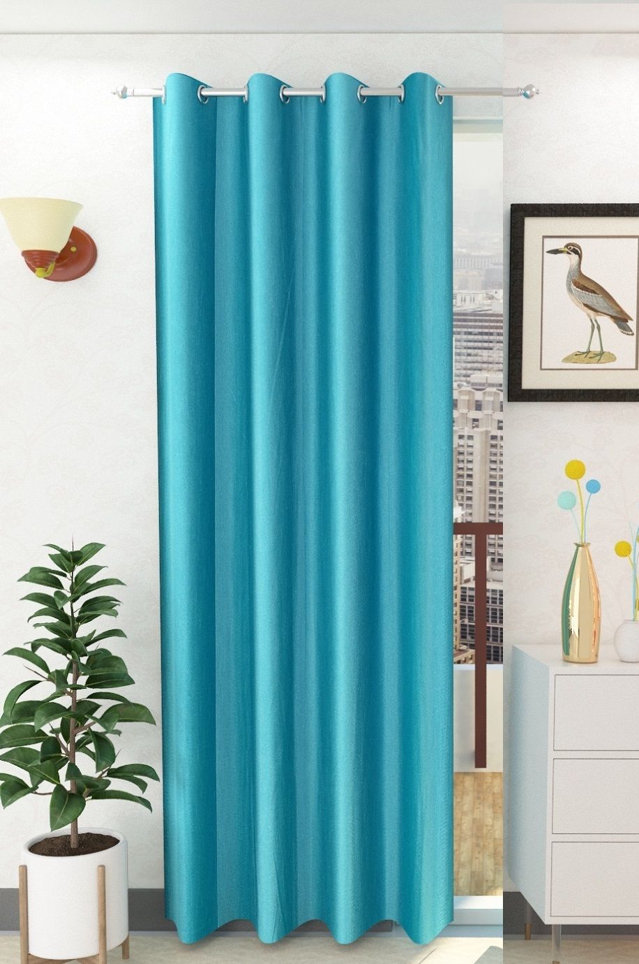 274 cm (9 ft) Polyester Semi Transparent Long Door Curtain Single Curtain-image-5