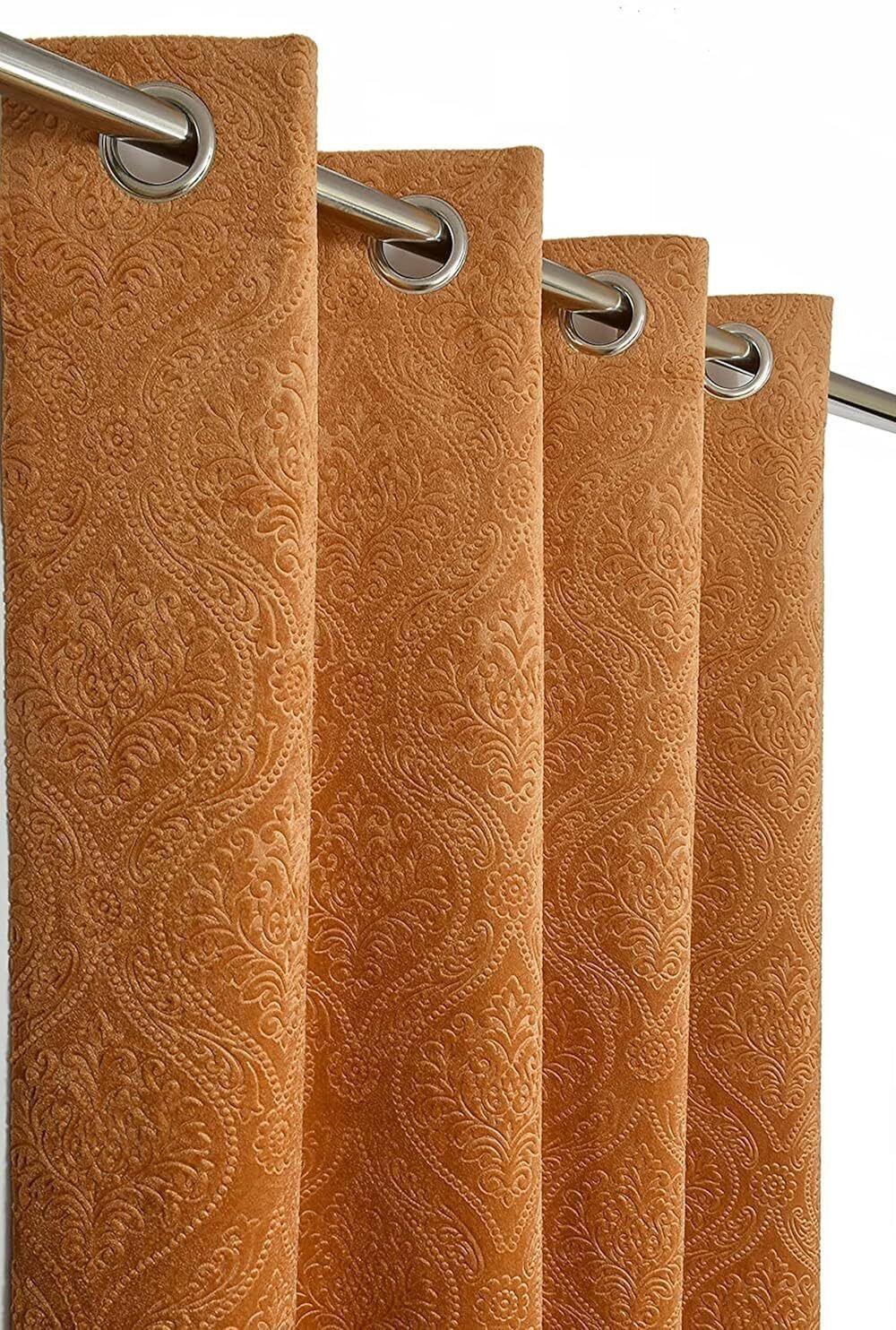 home sazawat 152 cm (5 ft) Window Velvet Room Darkening Curtain (Pack Of 2)-picture-15