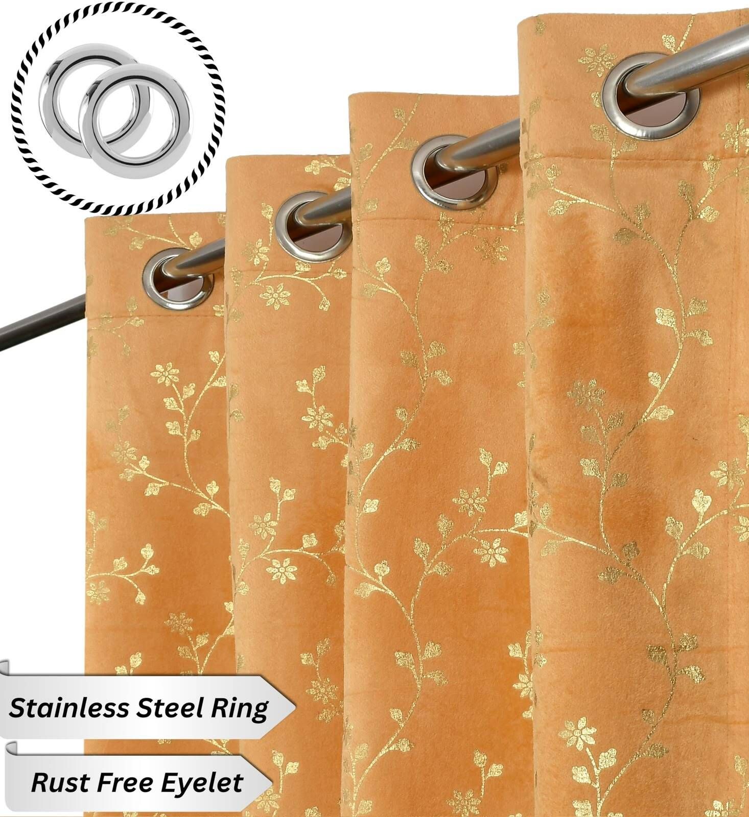shopgallery 214 cm (7 ft) Door Velvet Room Darkening Curtain Single Curtain-picture-9