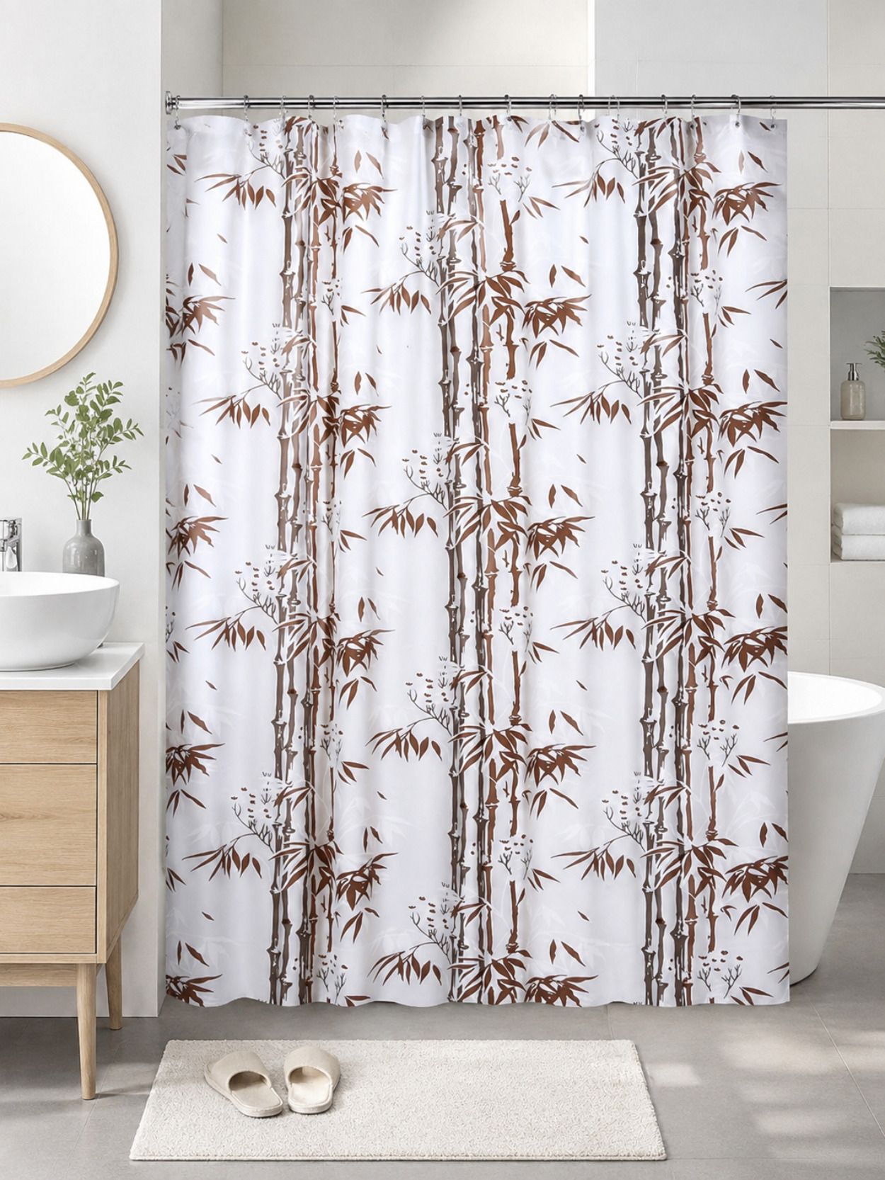 agroha 212.36 cm (7 ft) Shower PVC Transparent Curtain Single Curtain-picture-30