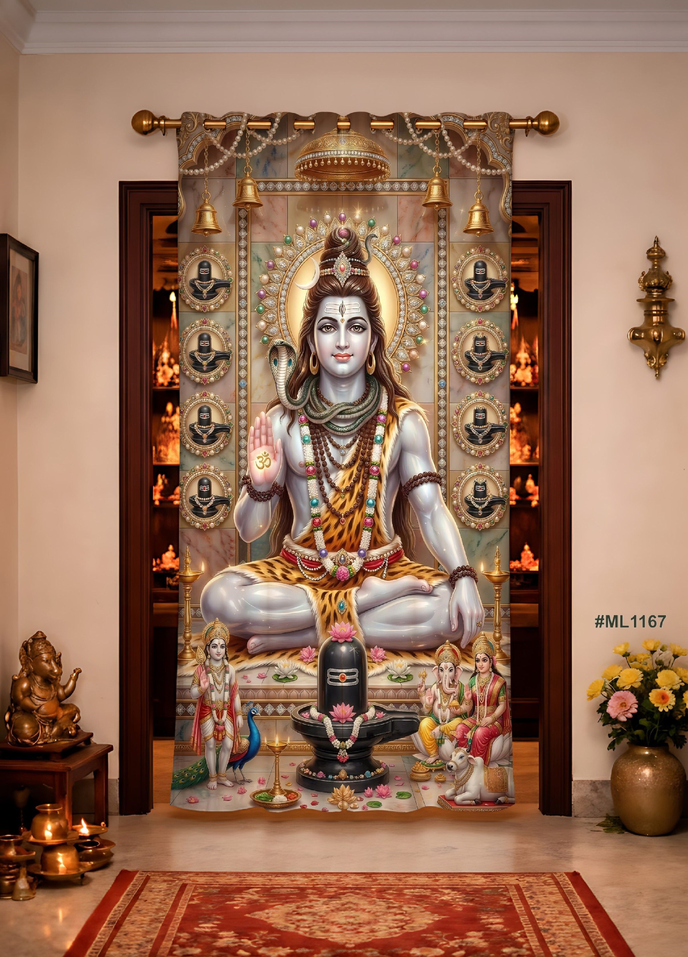 shobhanam 212 cm (7 ft) Door Polyester Room Darkening Curtain Single Curtain-picture-24