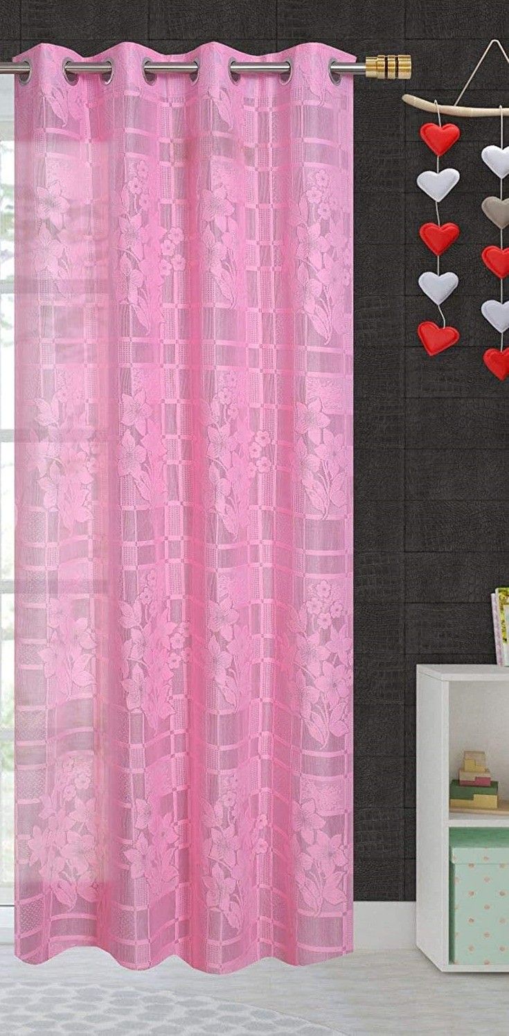 275 cm (9 ft) Long Door Net Semi Transparent Curtain Single Curtain-image-33