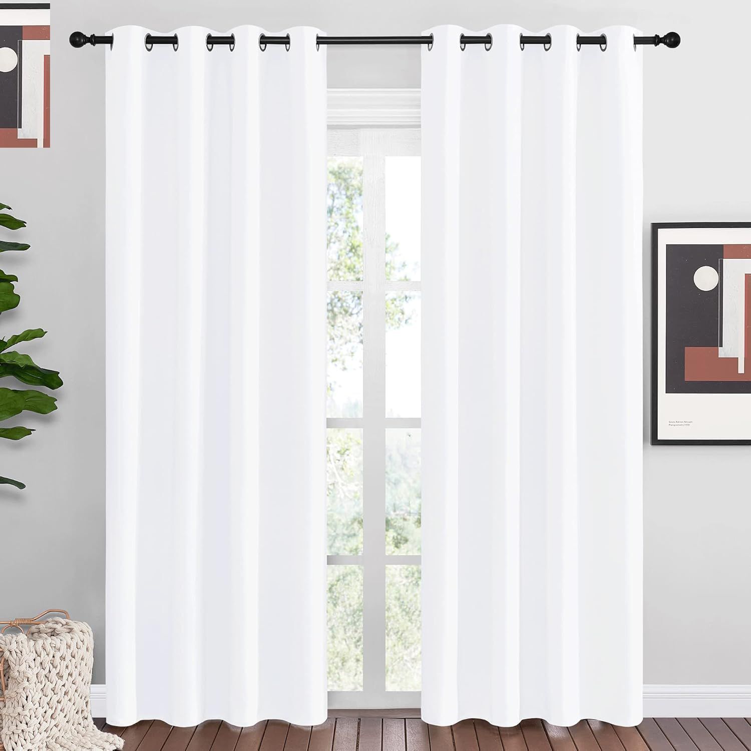 152 cm (5 ft) window velvet blackout curtain (pack of 2)