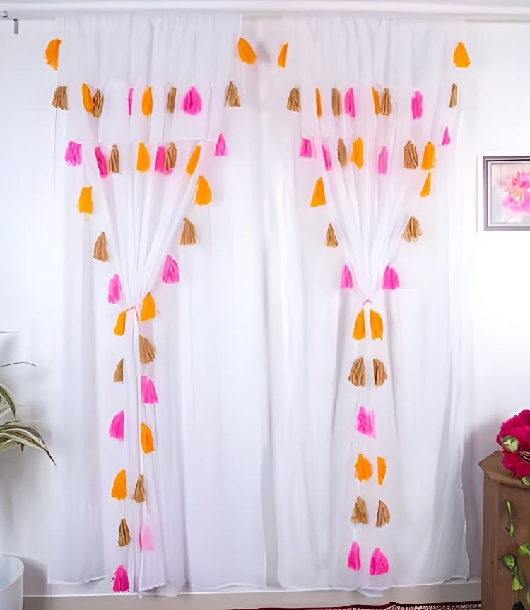 213 cm (7 ft) Window Polyester Transparent Curtain (Pack Of 2)-image-4