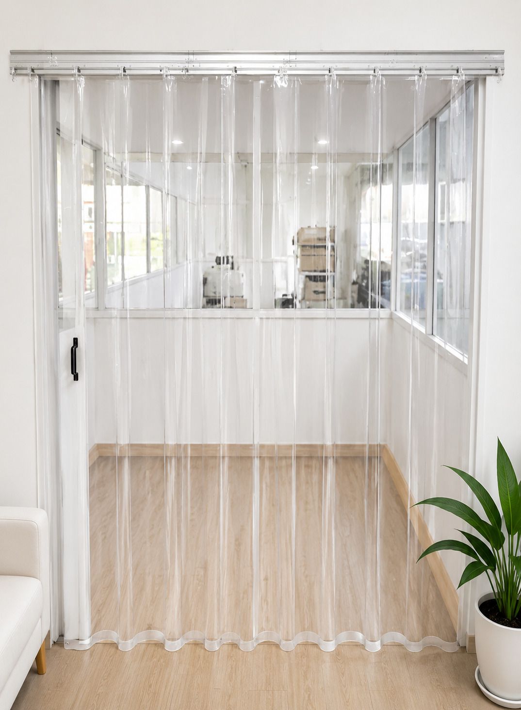 kitti 214 cm (7 ft) Shower PVC Transparent Curtain Single Curtain-picture-41