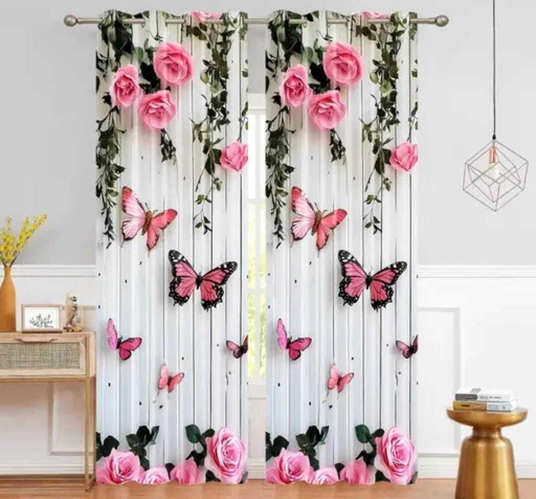 shri radhe 213 cm (7 ft) Door Polyester Semi Transparent Curtain Single Curtain-picture-14