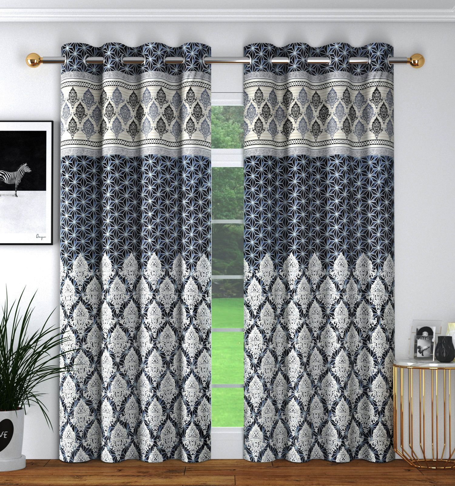 213 cm (7 ft) Polyester Semi Transparent Door Curtain (Pack Of 2)
